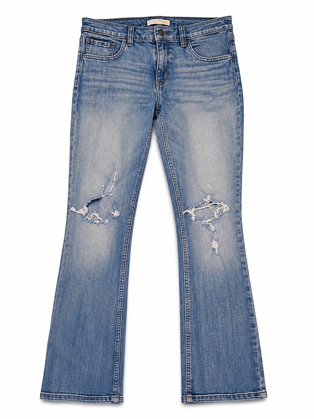 Buckle Daytrip Virgo Distressed Straight Leg Jeans Medium Wash Size 31R